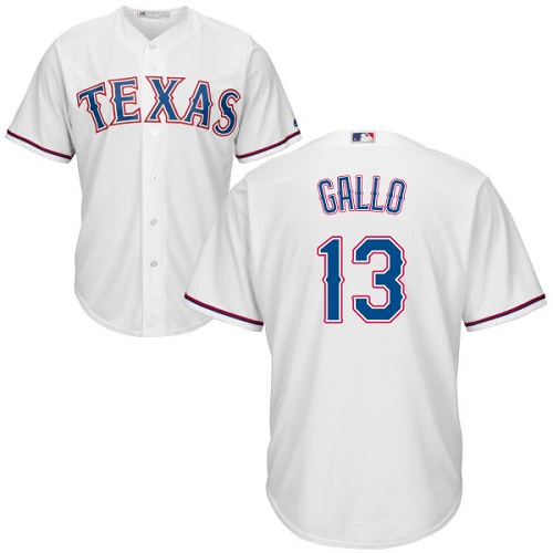Rangers #13 Joey Gallo White Cool Base Stitched Youth MLB Jersey